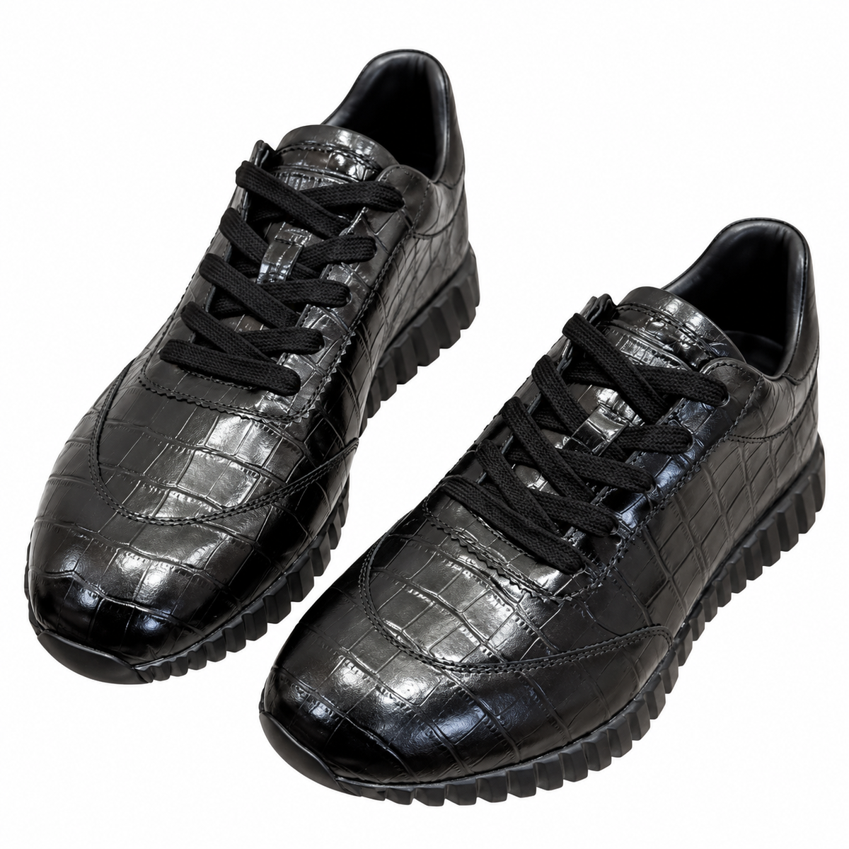 Hermès Black Scale-Textured Low-Top Sneakers