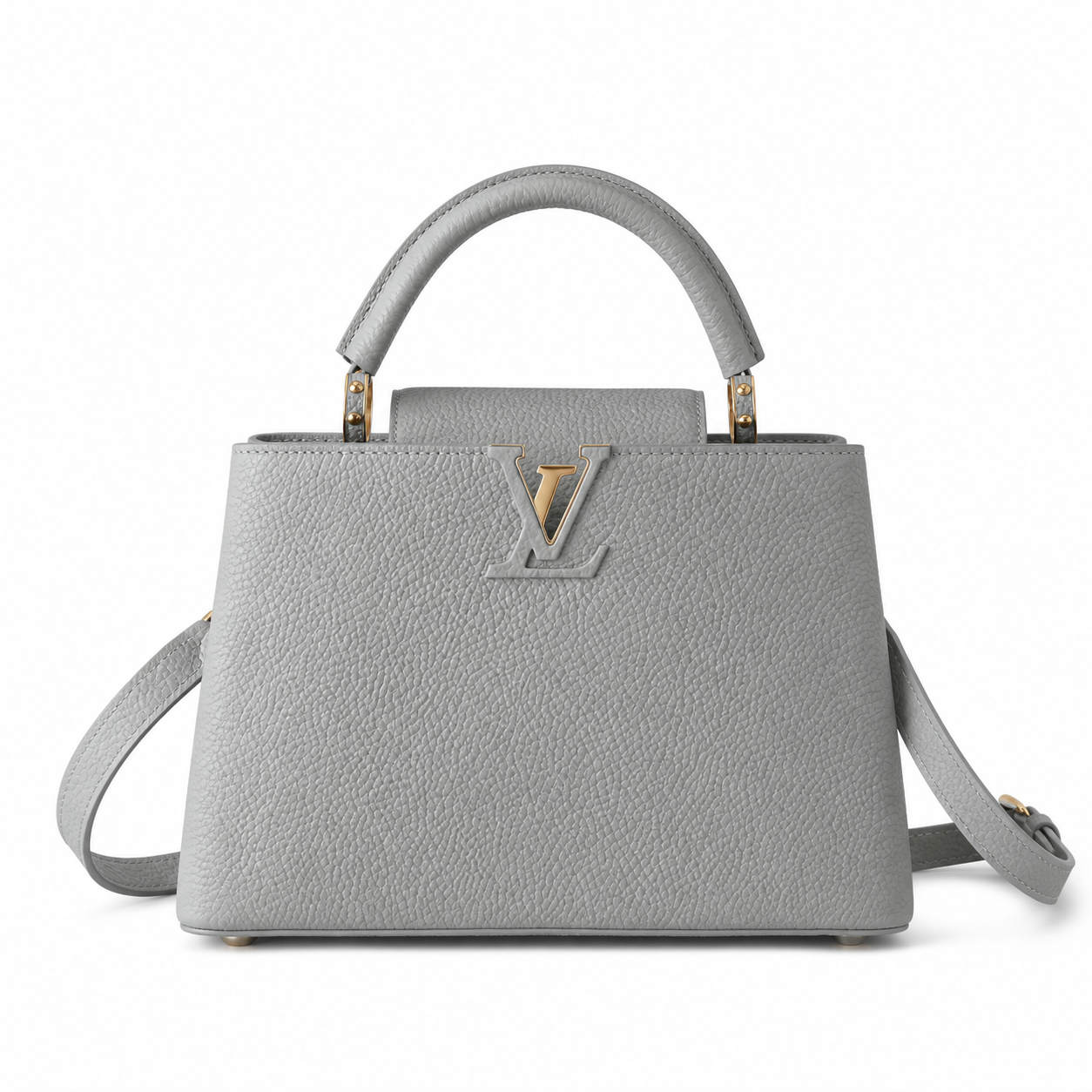 Louis Vuitton Capucines BB — Taurillon Leather in Gris Perle with Tonal LV Clasp