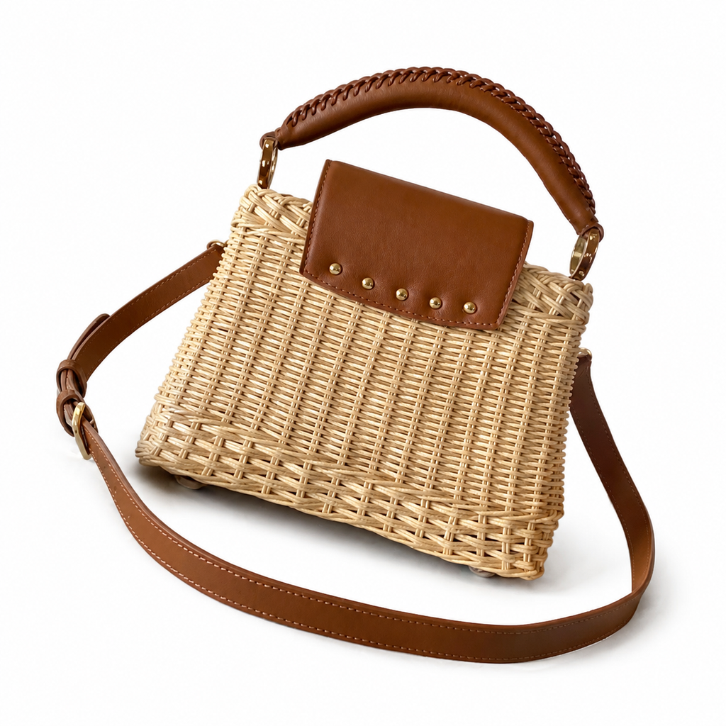 Louis Vuitton Capucines Mini — Hand-Woven Wicker & Cognac Leather