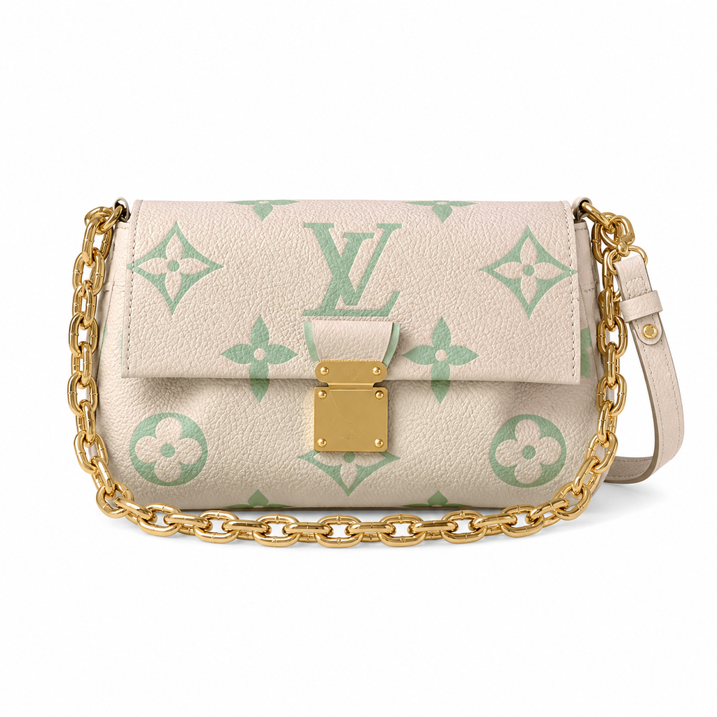 Louis Vuitton Wallet on Chain Ivy — Monogram Empreinte in Crème & Mint