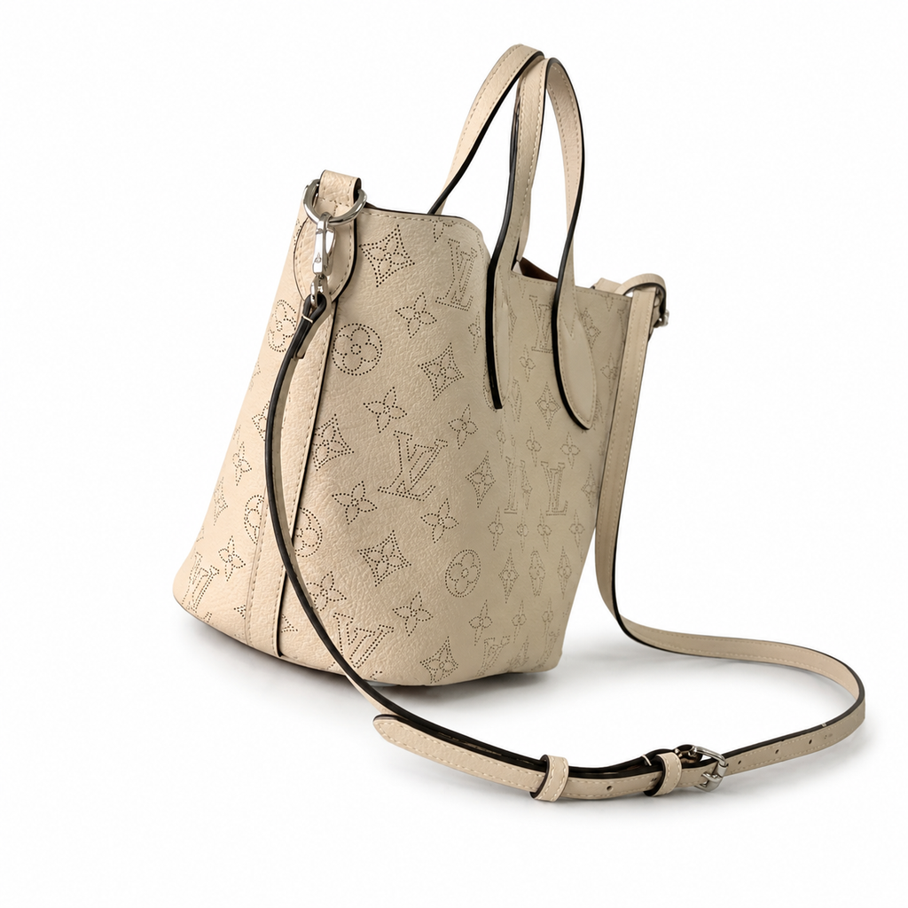 Louis Vuitton Blossom PM — Mahina Perforated Leather in Crème with Cognac Suede Interior