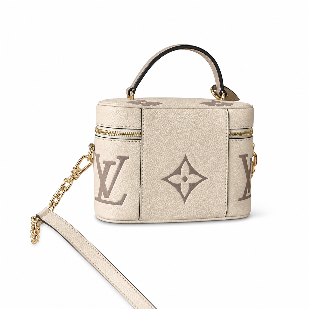 Louis Vuitton Vanity PM — Bicolor Monogram Empreinte in Crème & Tourterelle