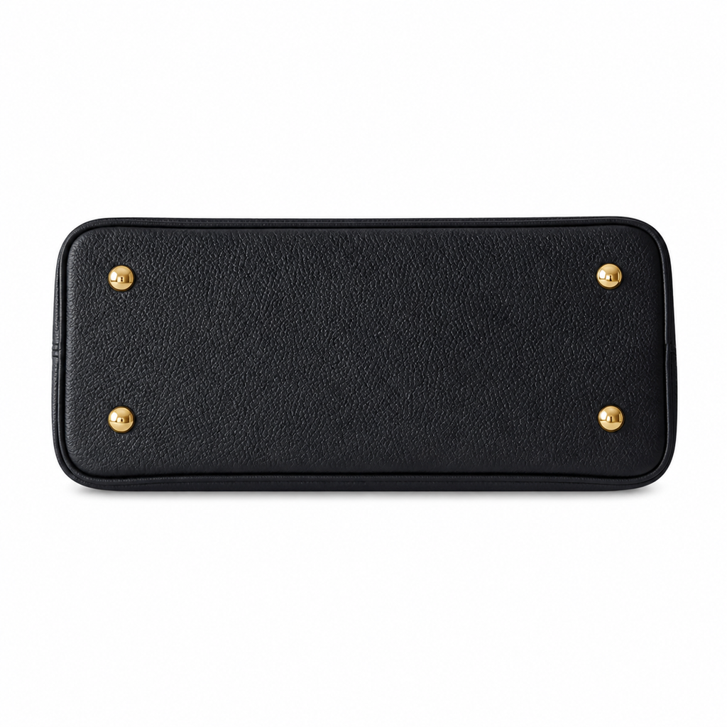 Louis Vuitton Capucines MM — Taurillon Leather in Noir with Gold LV Lock & Vachetta Trim