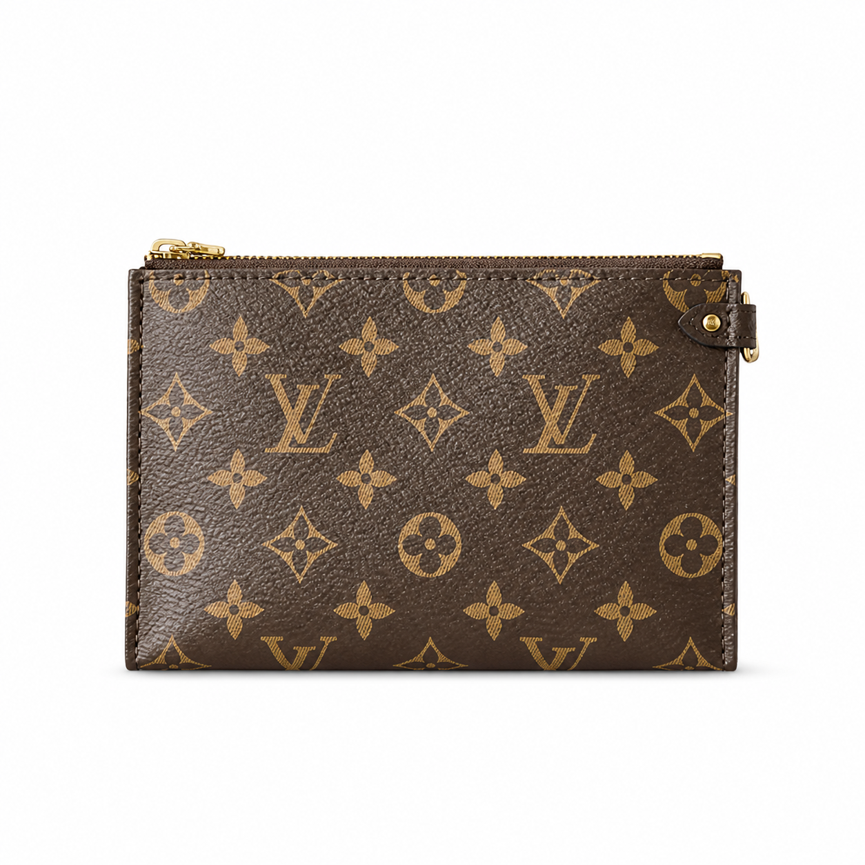 Damier Ebène Envelope Shoulder Bag — Large Flat-Profile Canvas Bag with Tonal Check Pattern and Understated Graphic Presence