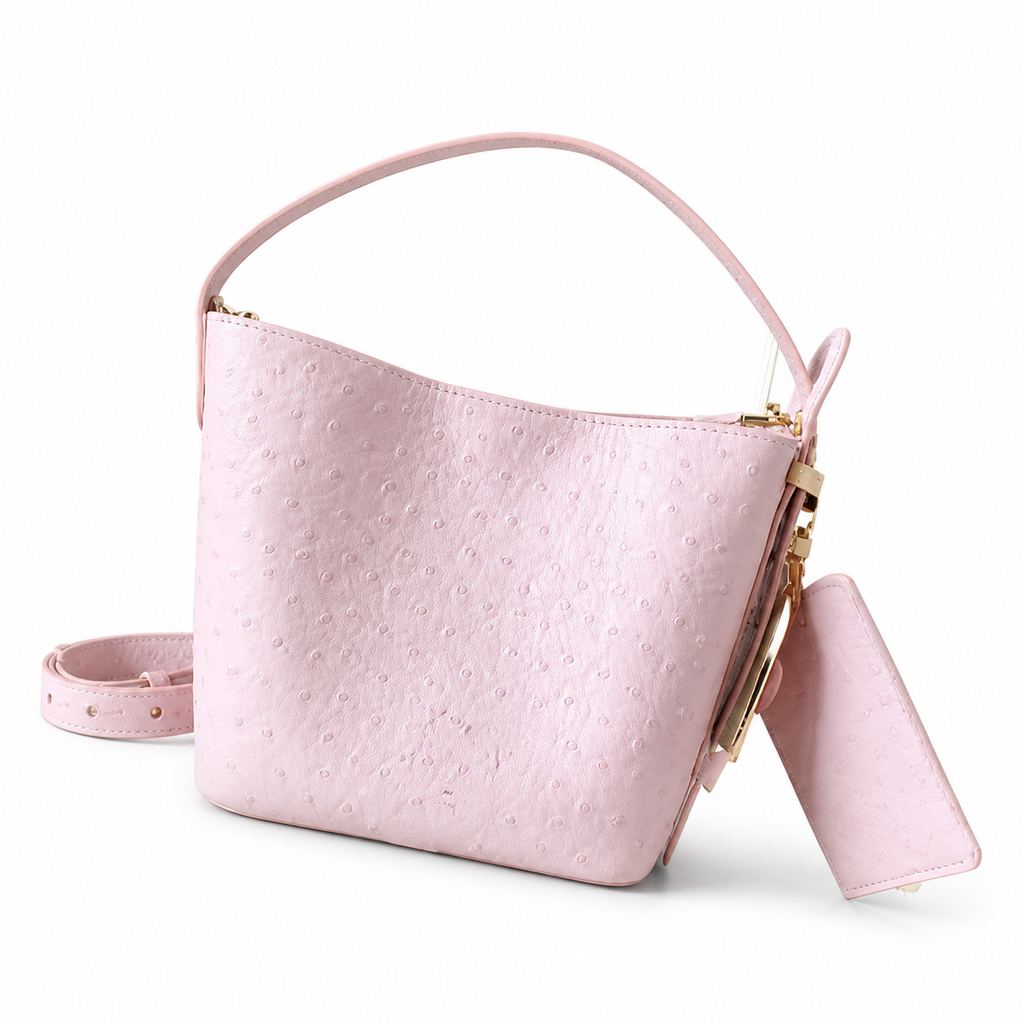 Louis Vuitton Papillon BB — Ostrich Leather in Rose Poudre with Heart Charm