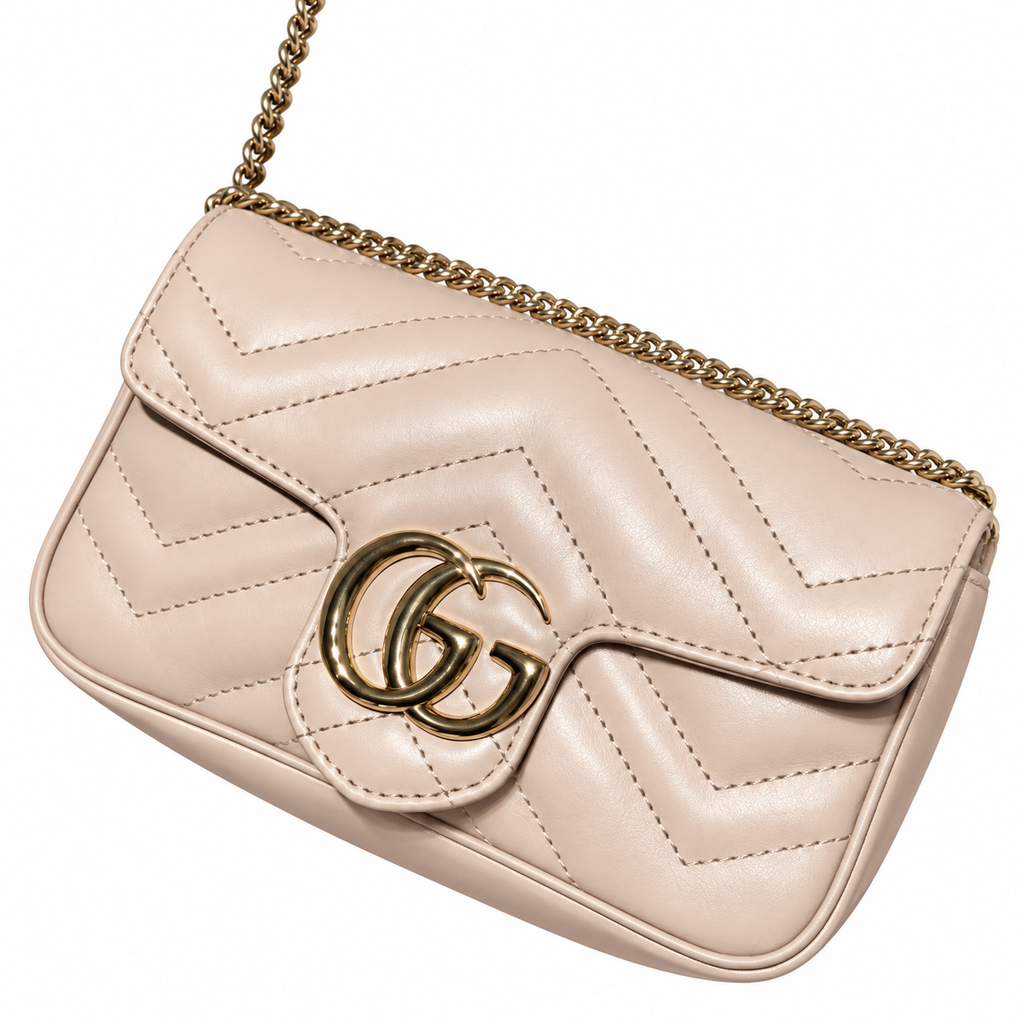 Gucci GG Marmont Super Mini Bag in Dusty Pink Matelassé