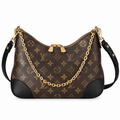 Louis Vuitton Boulogne — Monogram Canvas with Gold Chain & Black Leather