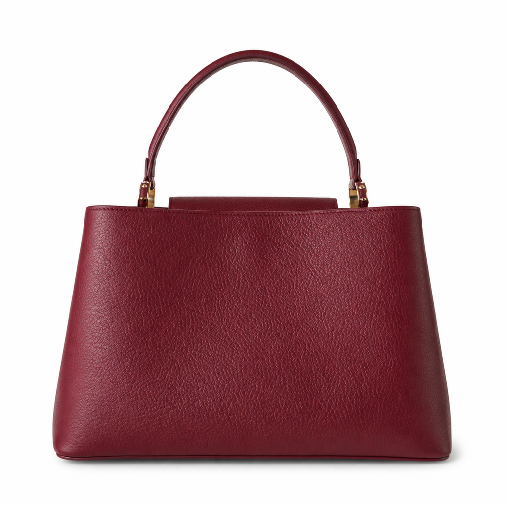 Louis Vuitton Capucines MM — Taurillon Leather in Bordeaux with Gold LV Lock