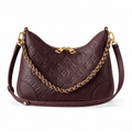 Louis Vuitton Bagatelle — Prune Monogram Empreinte & Leather-Woven Gold Chain