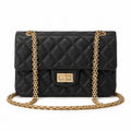 Chanel Small Classic Flap Black Caviar Gold Double Chain