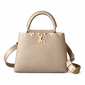 Louis Vuitton Capucines BB — Champagne Gold Taurillon, Mother-of-Pearl LV Clasp & Floral Corners