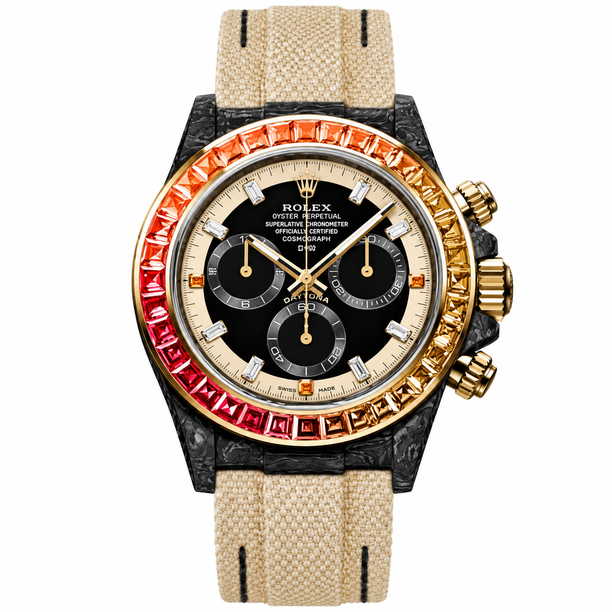 Rolex Sunset Bezel Black Dial Watch