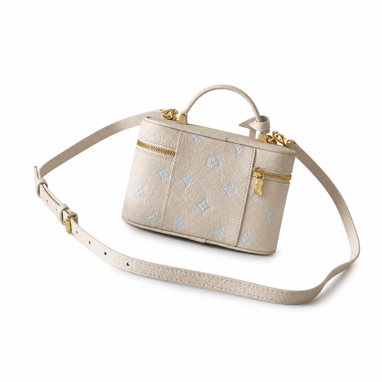 Louis Vuitton Ellipse BB — Bicolor Monogram Empreinte in Crème & Bleu Glacier