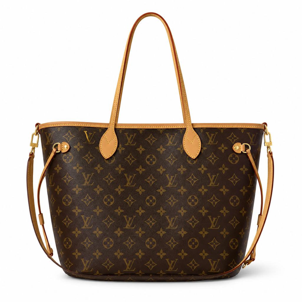 Louis Vuitton Neverfull MM — Monogram Canvas with Vachetta Leather Trim