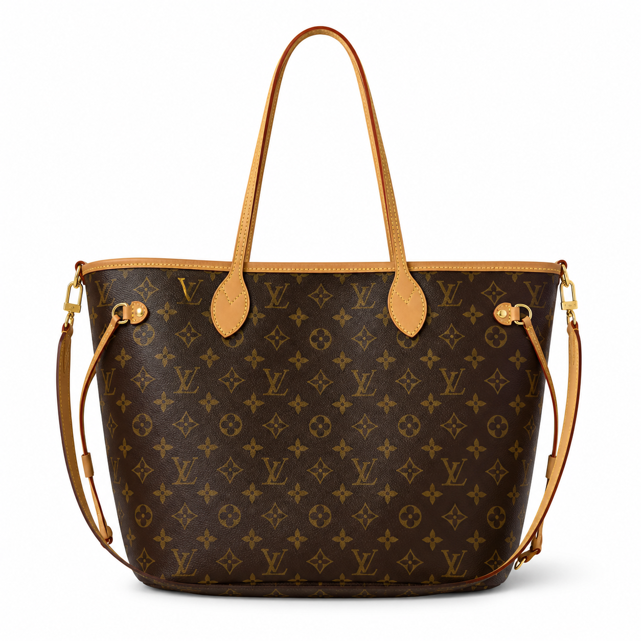 Louis Vuitton Neverfull MM — Monogram Canvas with Vachetta Leather Trim