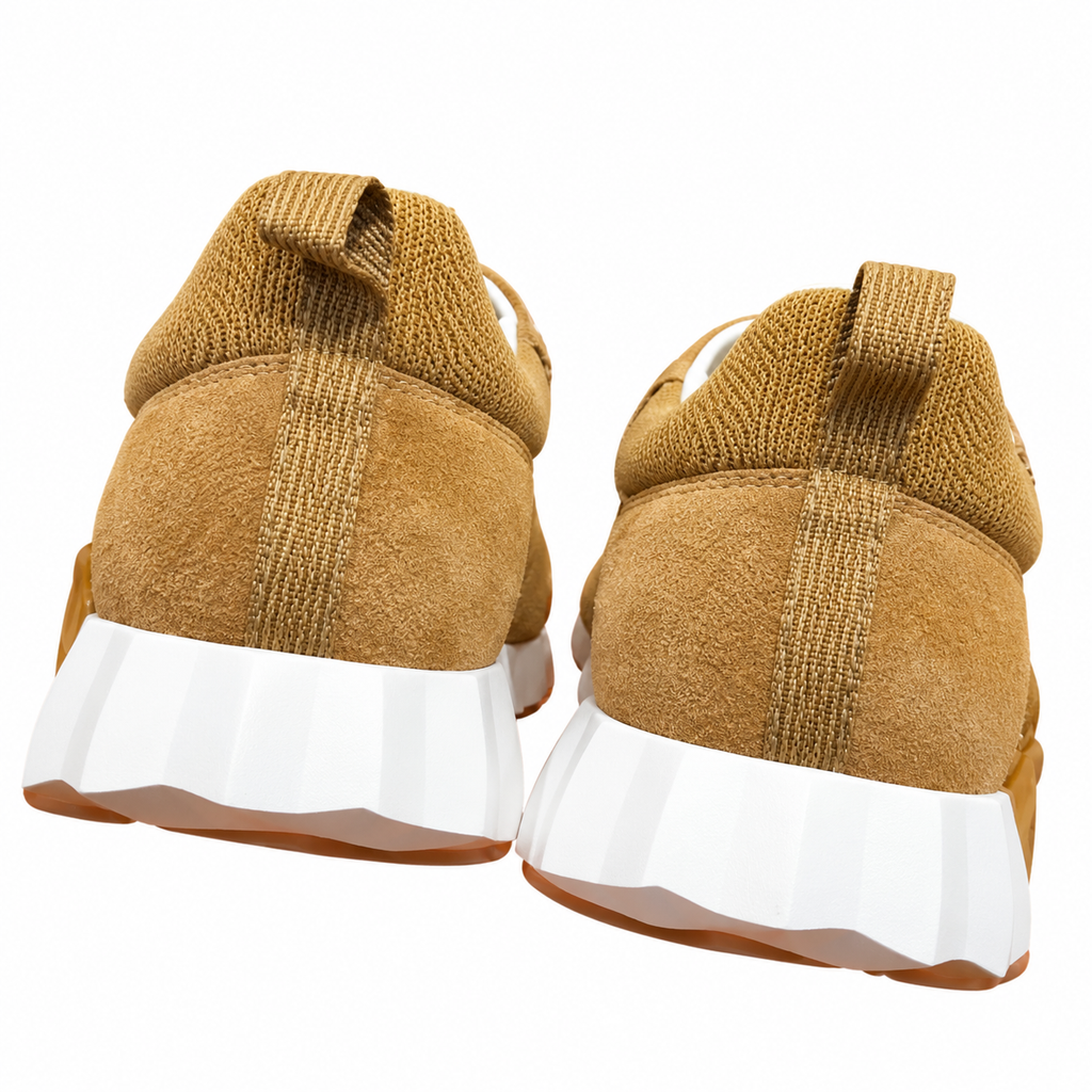 Hermès Honey Tan Mesh Lace-Up Casual Sneakers