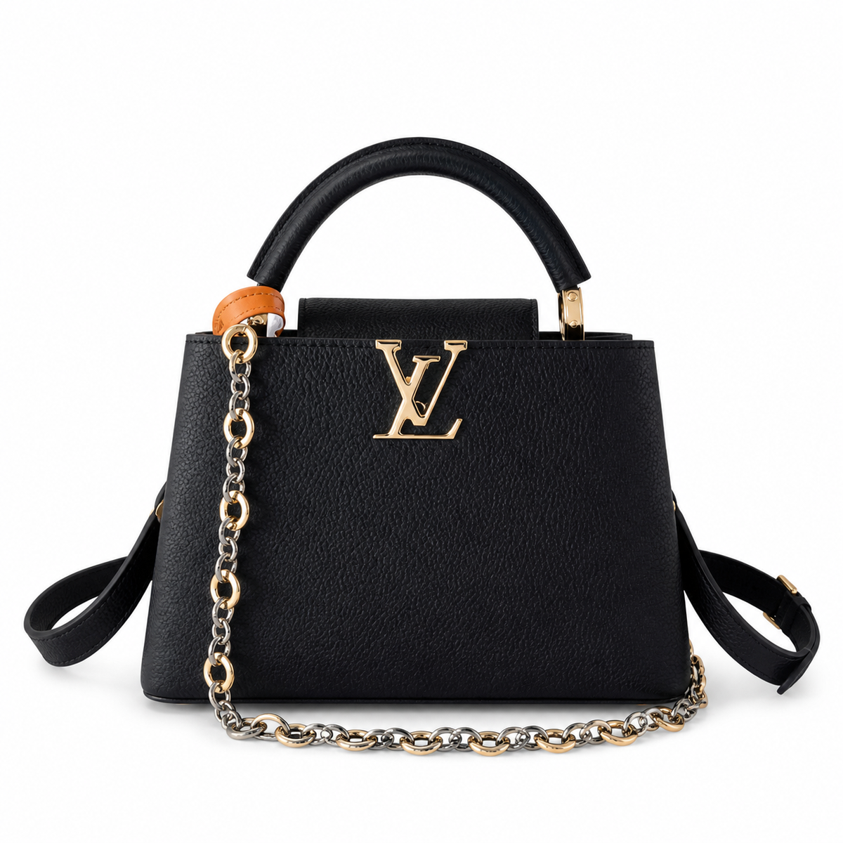 Louis Vuitton Capucines BB — Taurillon Leather in Noir with Two-Tone Chain & Leather Tassel