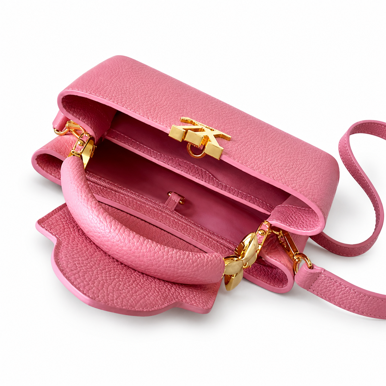 Louis Vuitton Capucines BB — Taurillon Leather in Rose Lilas with Gold LV Clasp & Chain Handle