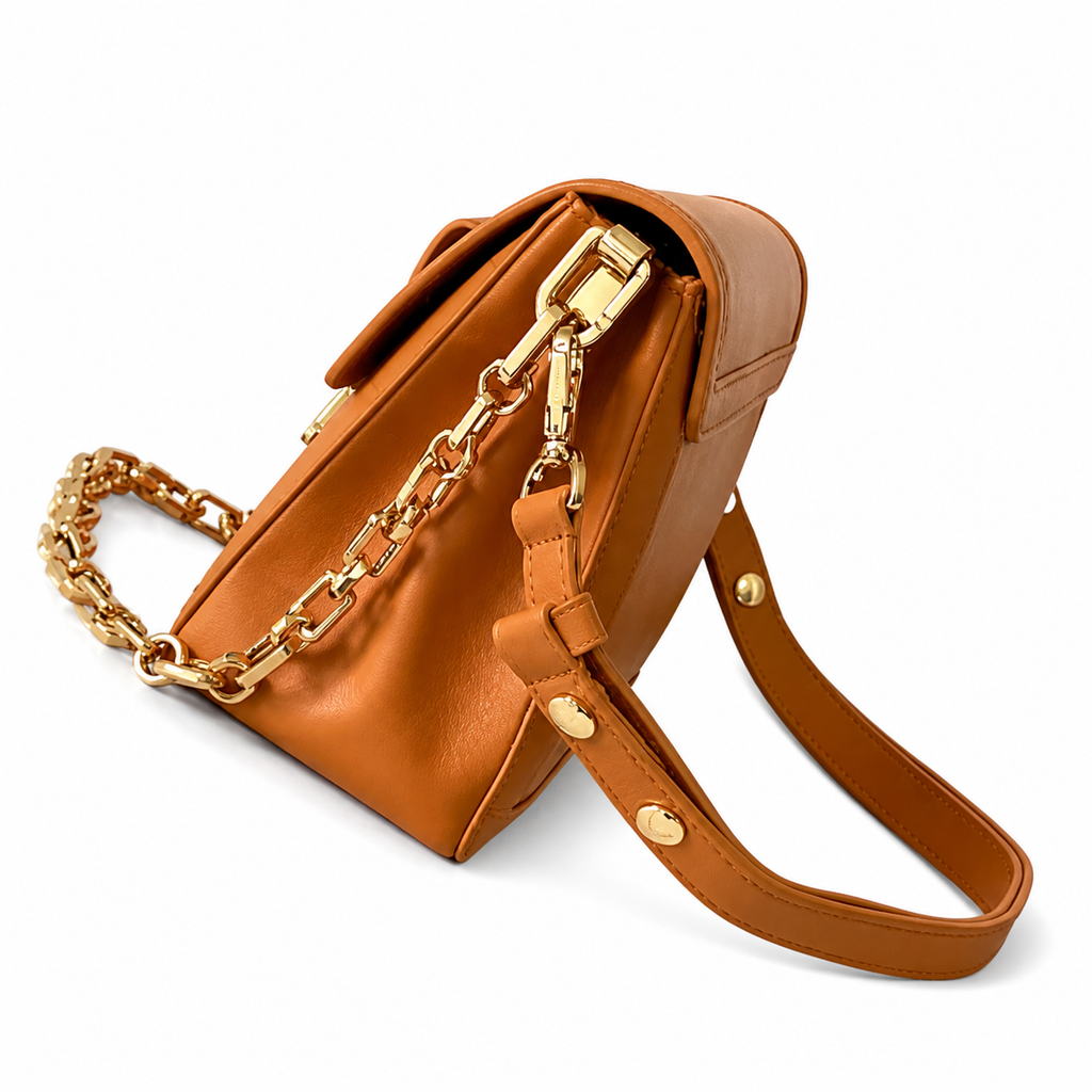 Louis Vuitton Twist MM — Saffron Epi, Gold Twist Lock & Mini Pochette