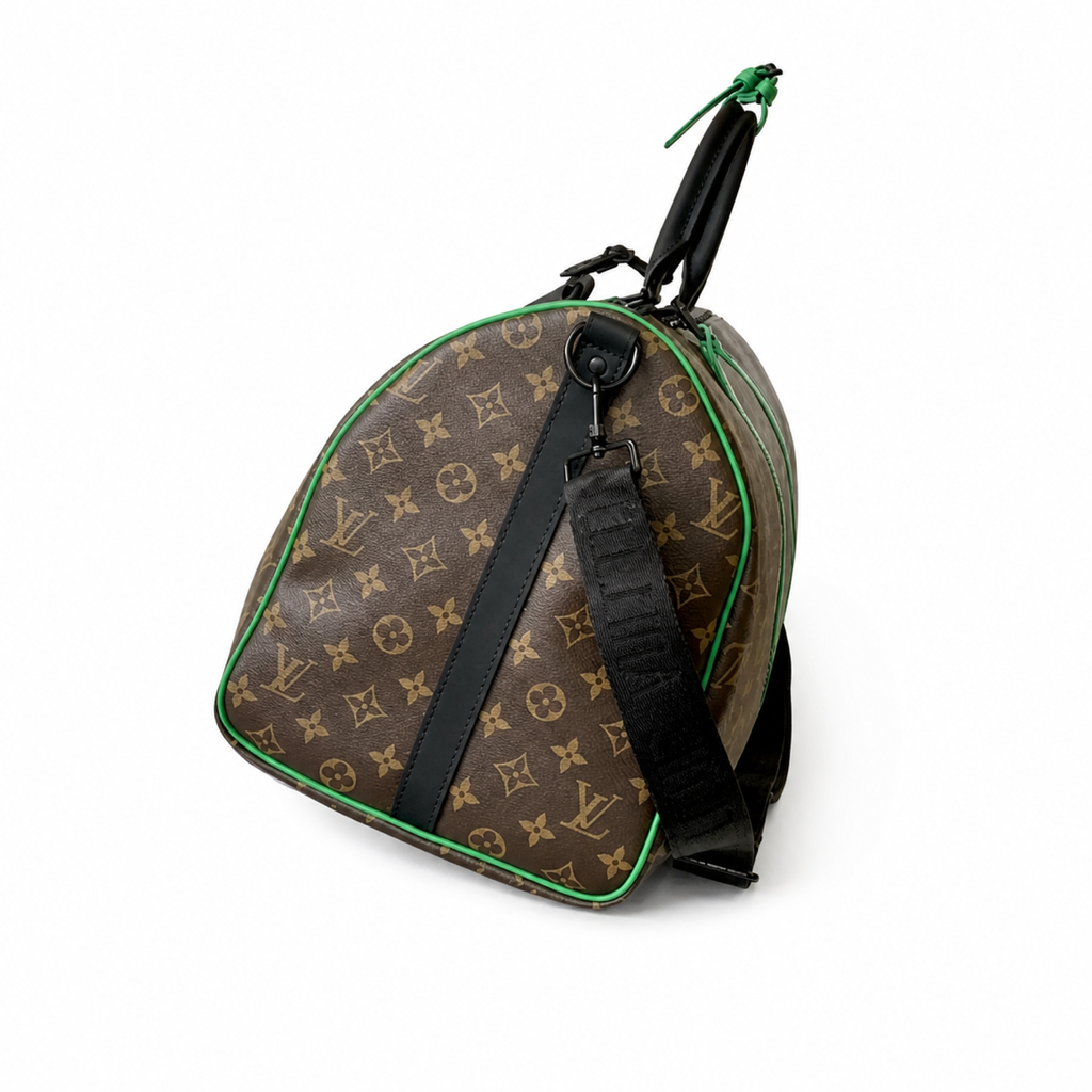 Louis Vuitton Keepall Bandoulière — Monogram Canvas with Green Trim