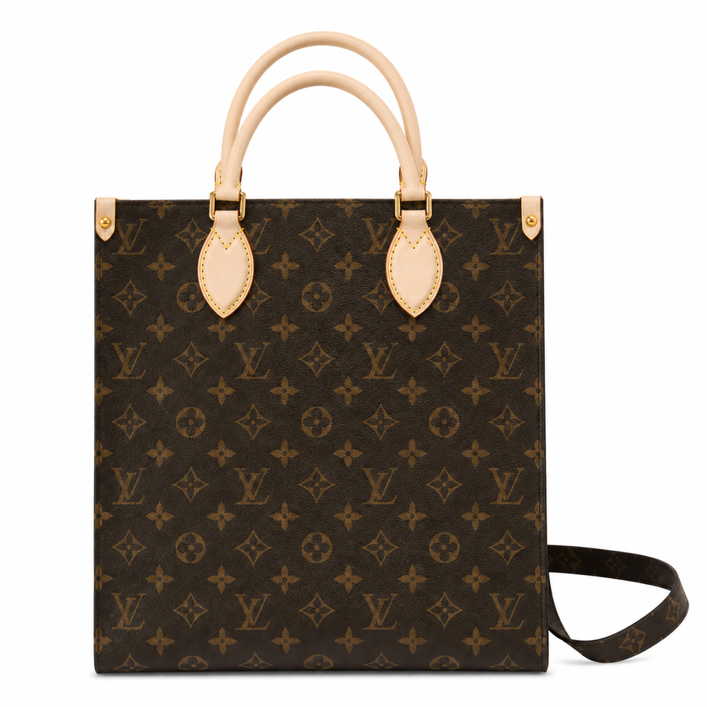 Louis Vuitton Sac Plat BB — Monogram Canvas with Vachetta Leather Handles