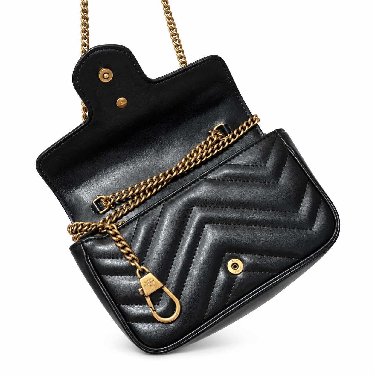 Gucci GG Marmont Super Mini Bag in Black Matelassé