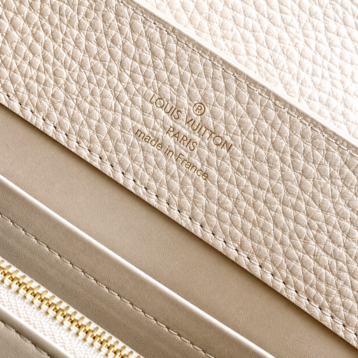 Louis Vuitton Capucines BB — Monogram Empreinte Leather in Crème with Gold Hardware