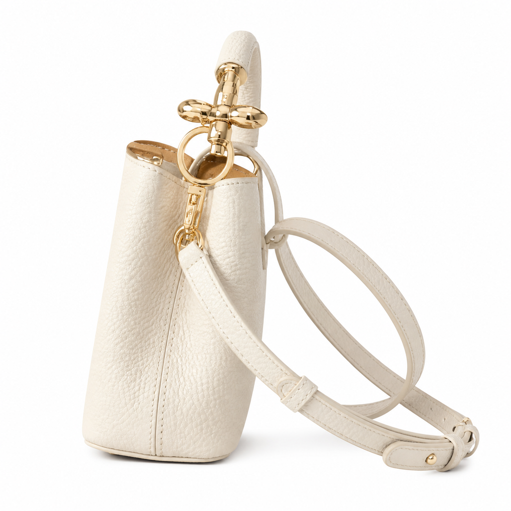 Louis Vuitton Capucines Mini — Taurillon Leather in Blanc with Gold Chain Handle & Flower Lock