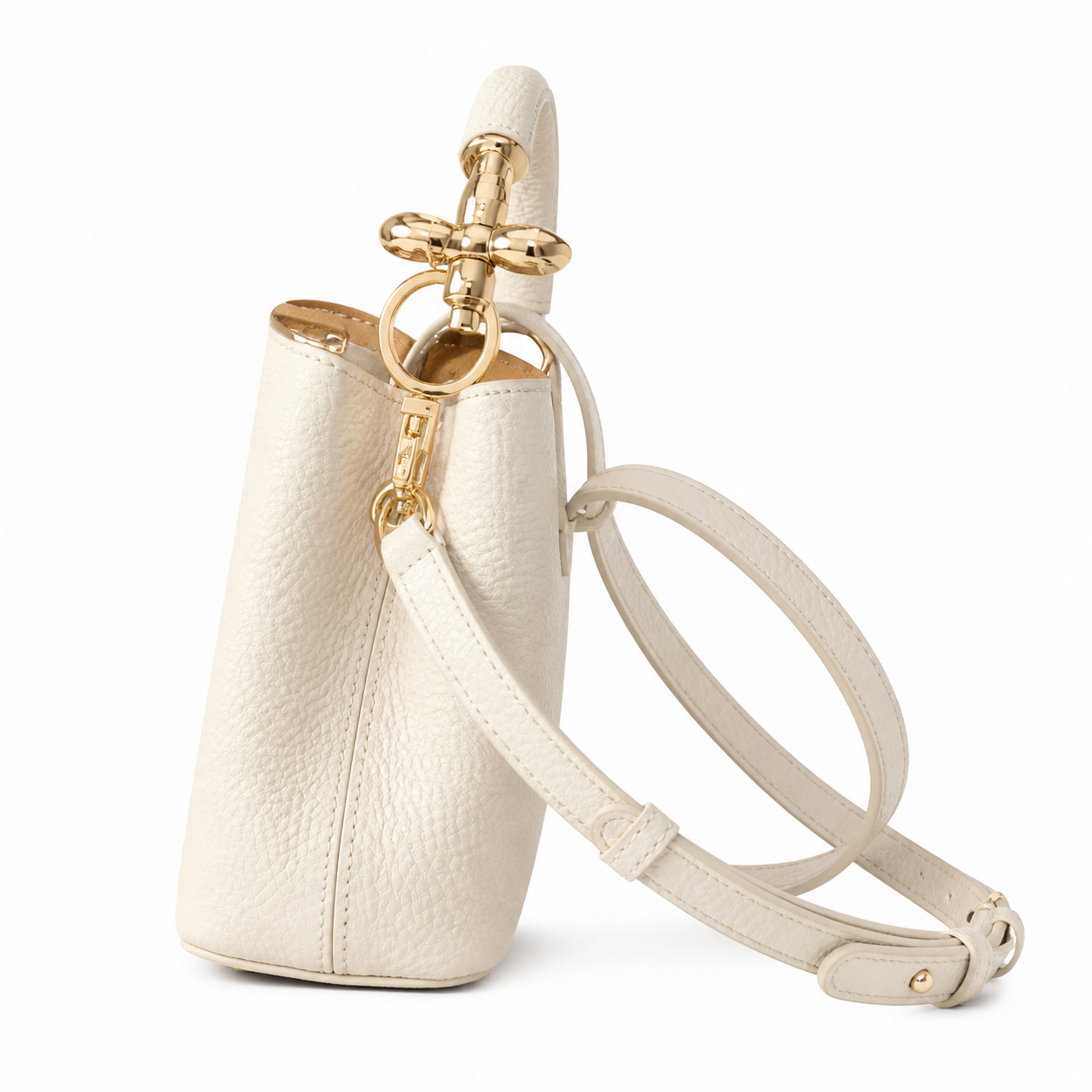 Louis Vuitton Capucines Mini — Taurillon Leather in Blanc with Gold Chain Handle & Flower Lock