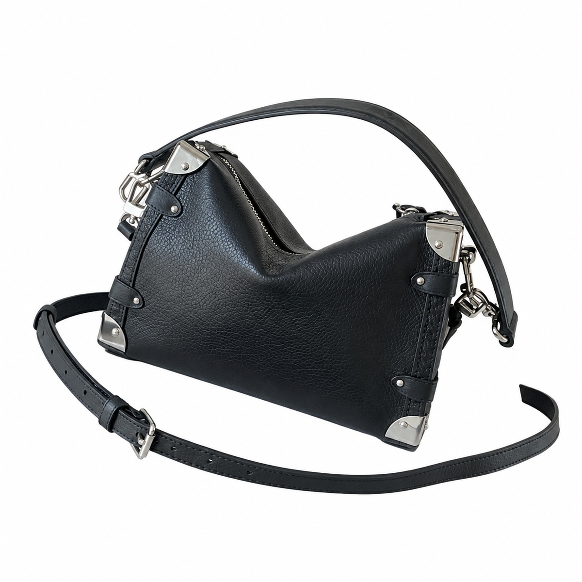 Louis Vuitton Soft Trunk — Noir Calfskin, Silver Corner Fittings & Side Lock Hardware