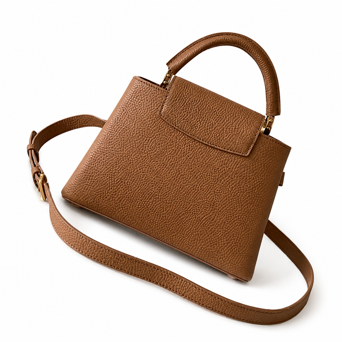 Louis Vuitton Capucines BB — Taurillon Leather in Caramel with Tonal LV Clasp & Gold Hardware