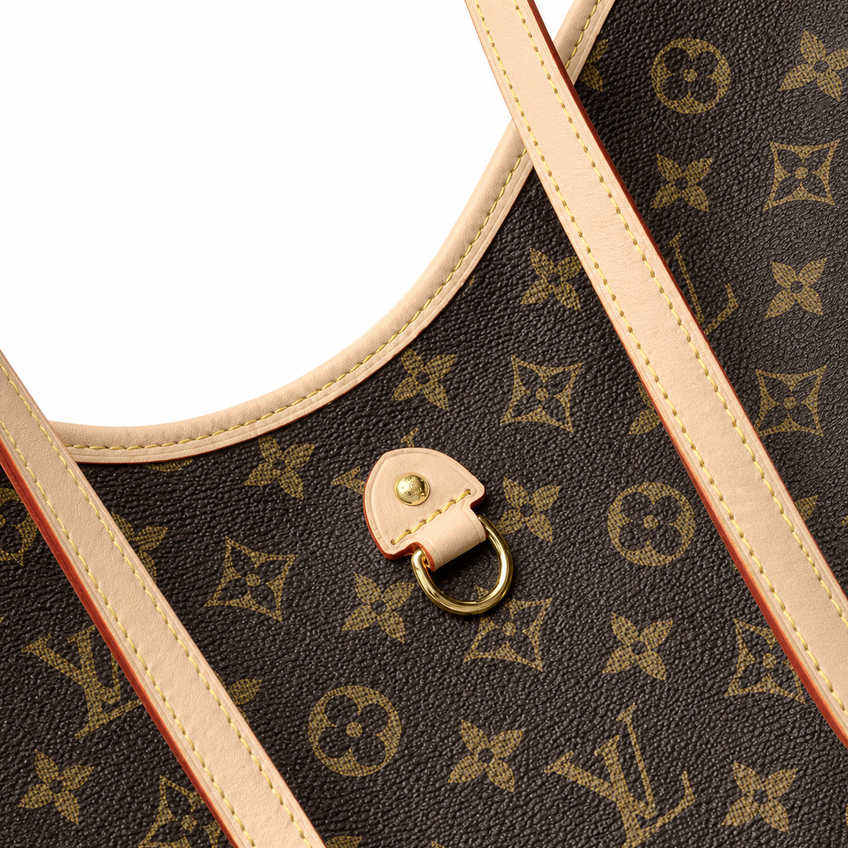 Louis Vuitton Large Crossbody — Monogram Canvas, Vachetta Strap & Red Striped Interior