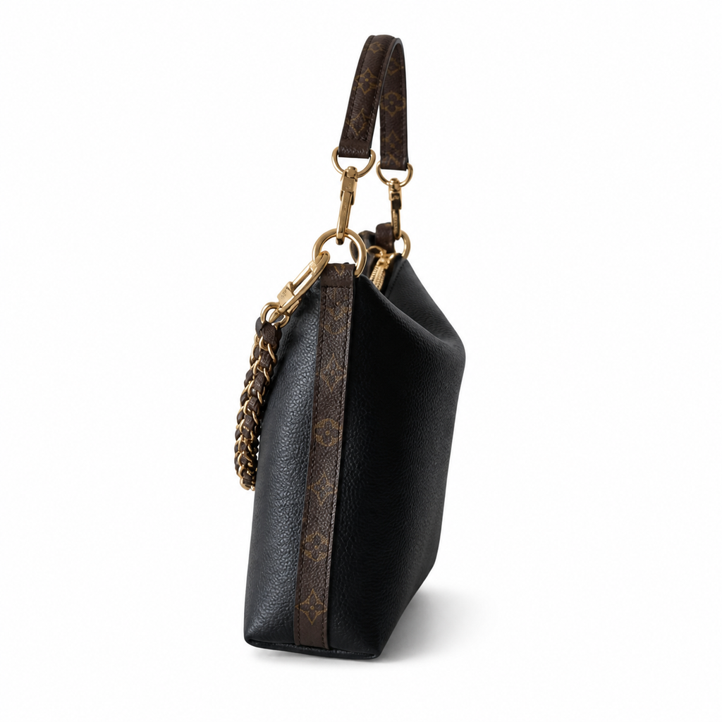 Louis Vuitton Mini Hobo — Black Empreinte, Gold Bear Charm & Monogram Key Pouch