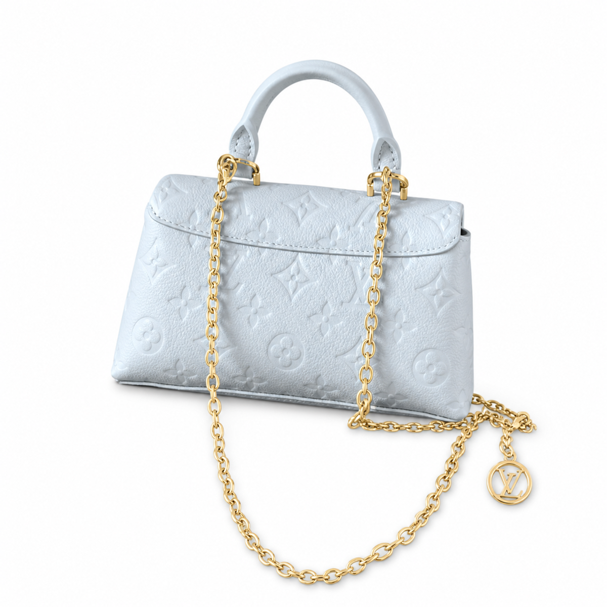 Louis Vuitton Madeleine BB — Monogram Empreinte Leather in Bleu Glacier with Gold LV Lock