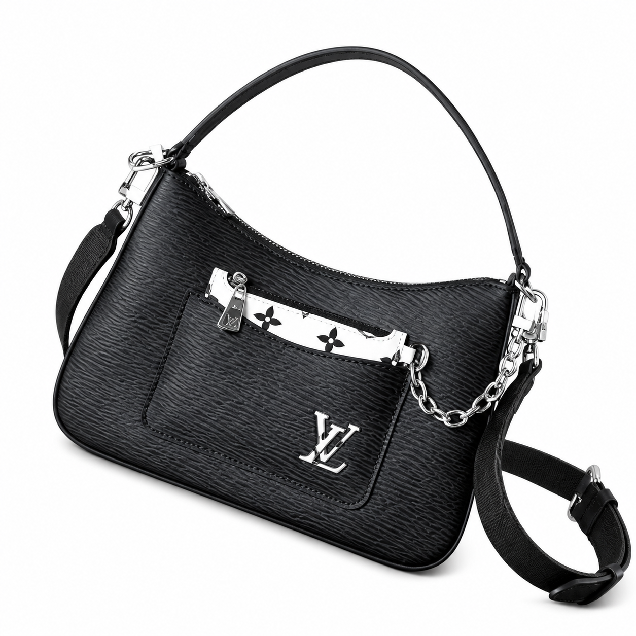 Louis Vuitton Croisette — Noir Epi Leather & Monogram Canvas Strap