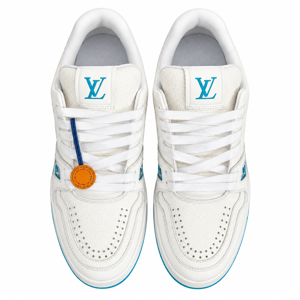 Louis Vuitton Trainer White Turquoise Sneakers