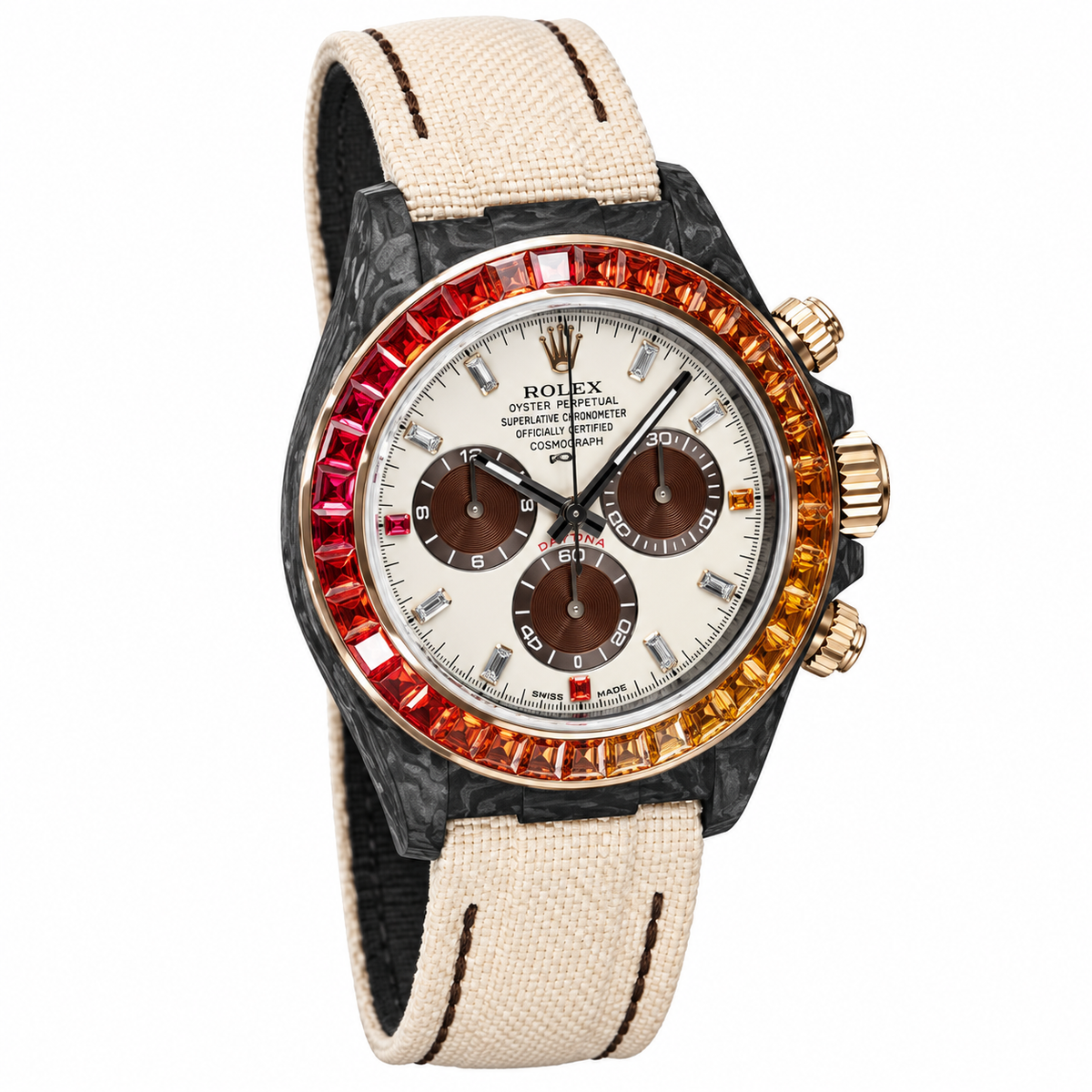 Rolex Sunset Bezel Ivory Dial Watch
