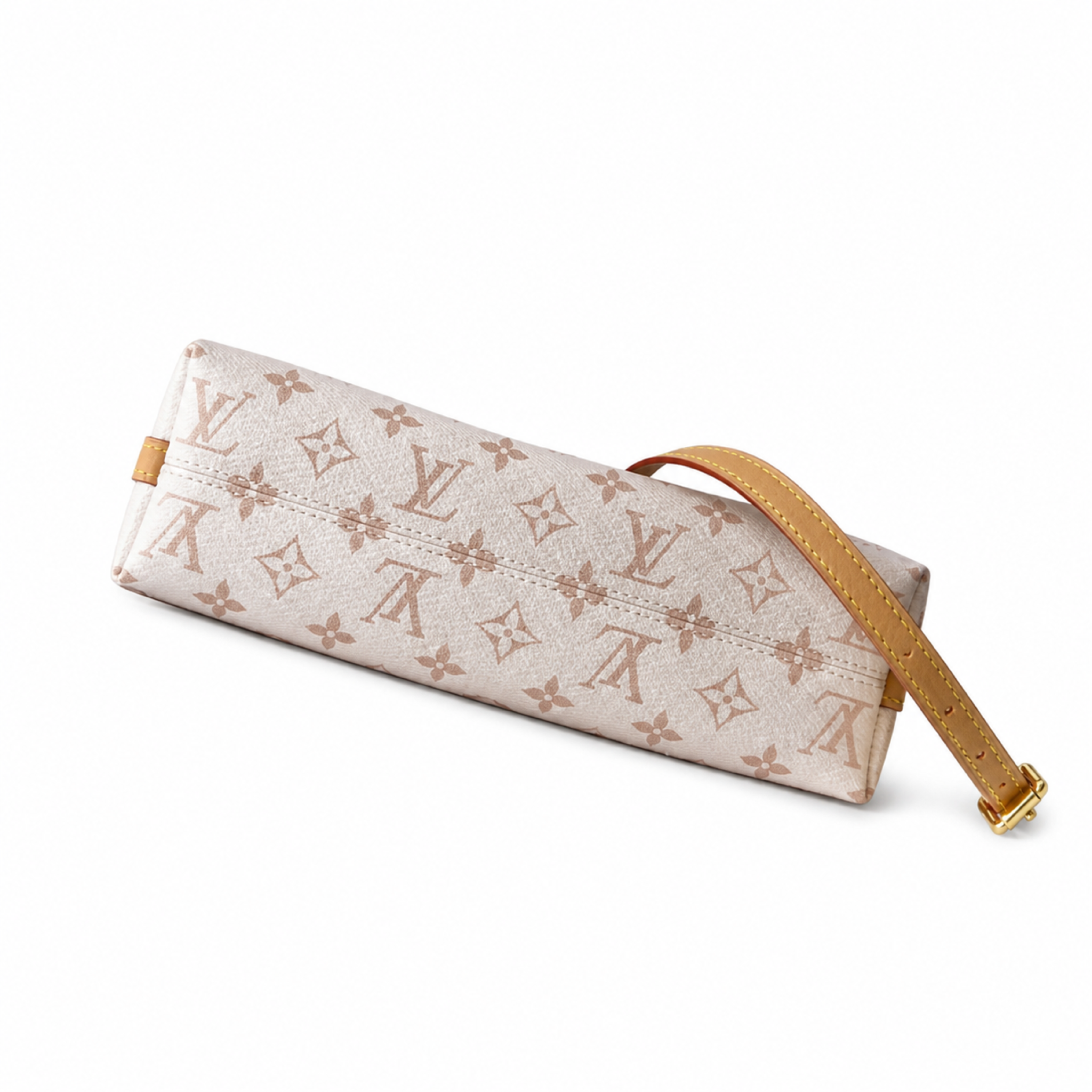 Louis Vuitton Watercolor Hobo — Monogram Canvas, Red Leather Handle, Chunky Gold Chain & Vachetta Strap