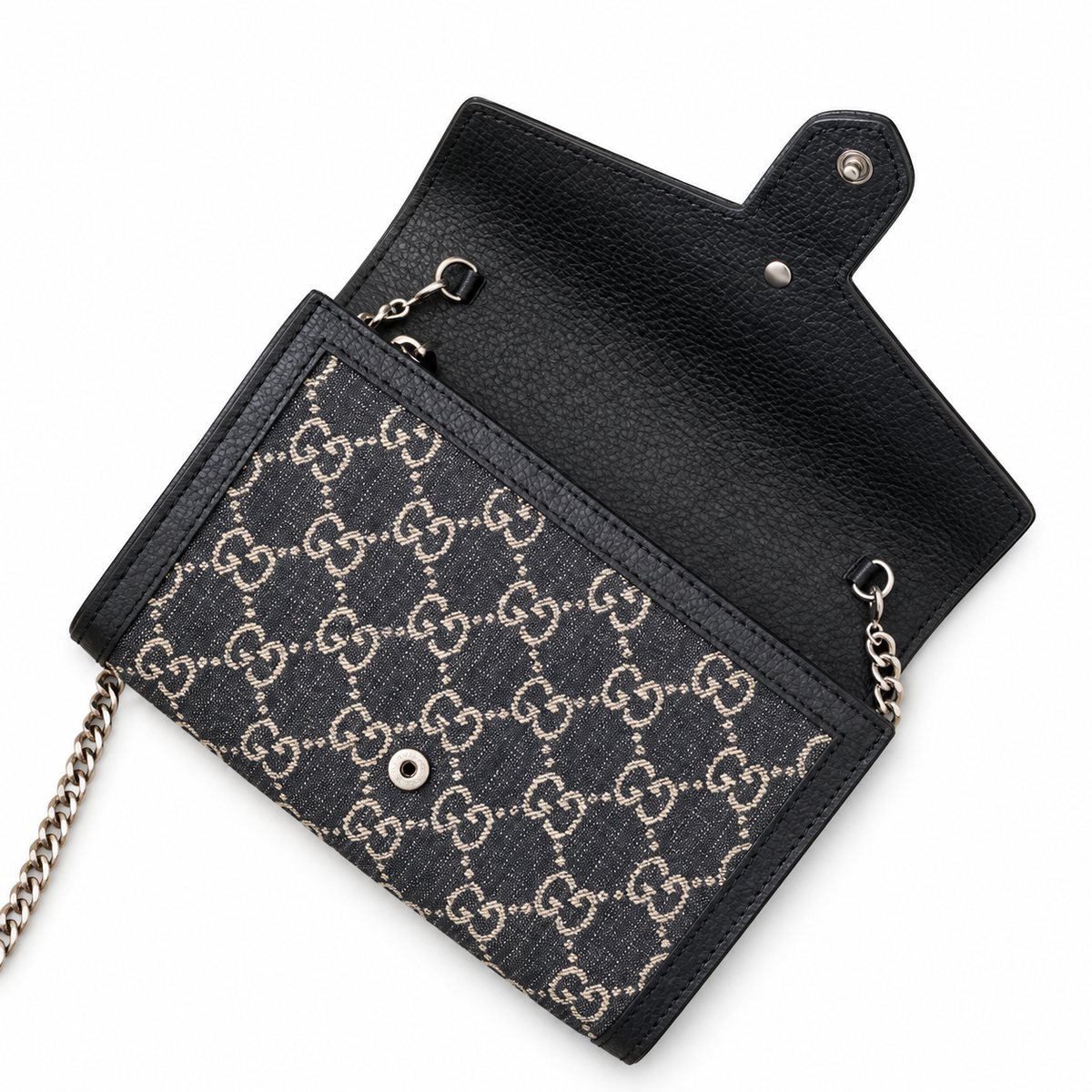 Gucci Dionysus Small Shoulder Bag in Black GG Supreme Canvas
