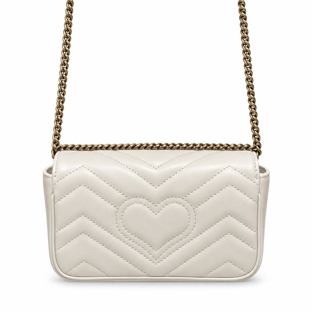 Gucci GG Marmont Super Mini Bag in White Matelassé