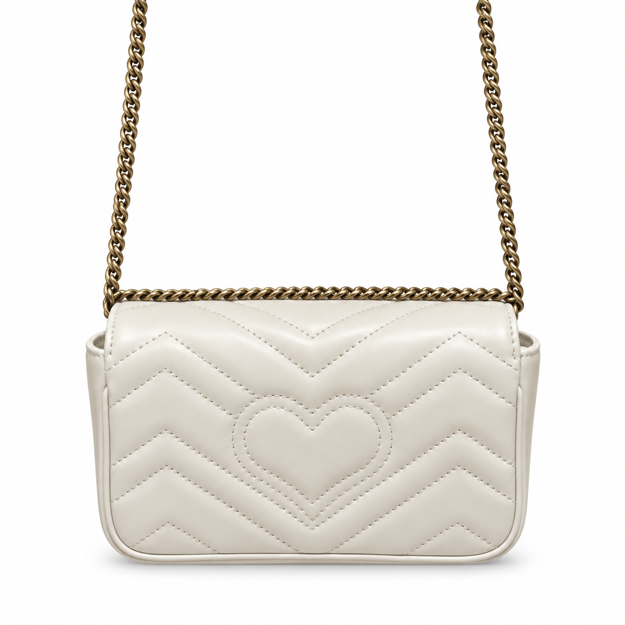 Gucci GG Marmont Super Mini Bag in White Matelassé