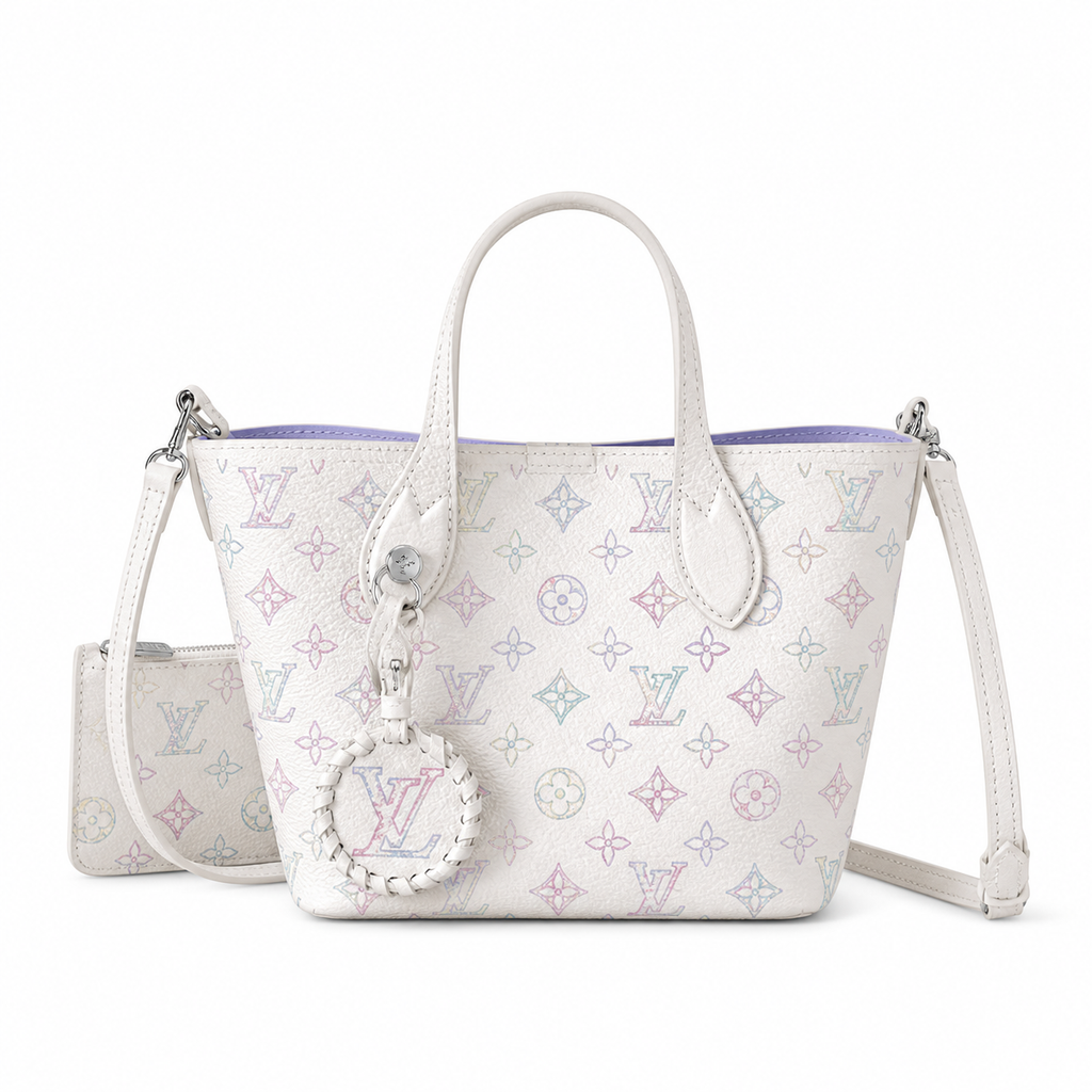 Louis Vuitton Muria — Mahina Perforated Leather in Crème with Lavender Rubber Interior