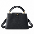 Louis Vuitton Capucines BB — Noir Taurillon, Gold Push-Lock & Mini Padlock