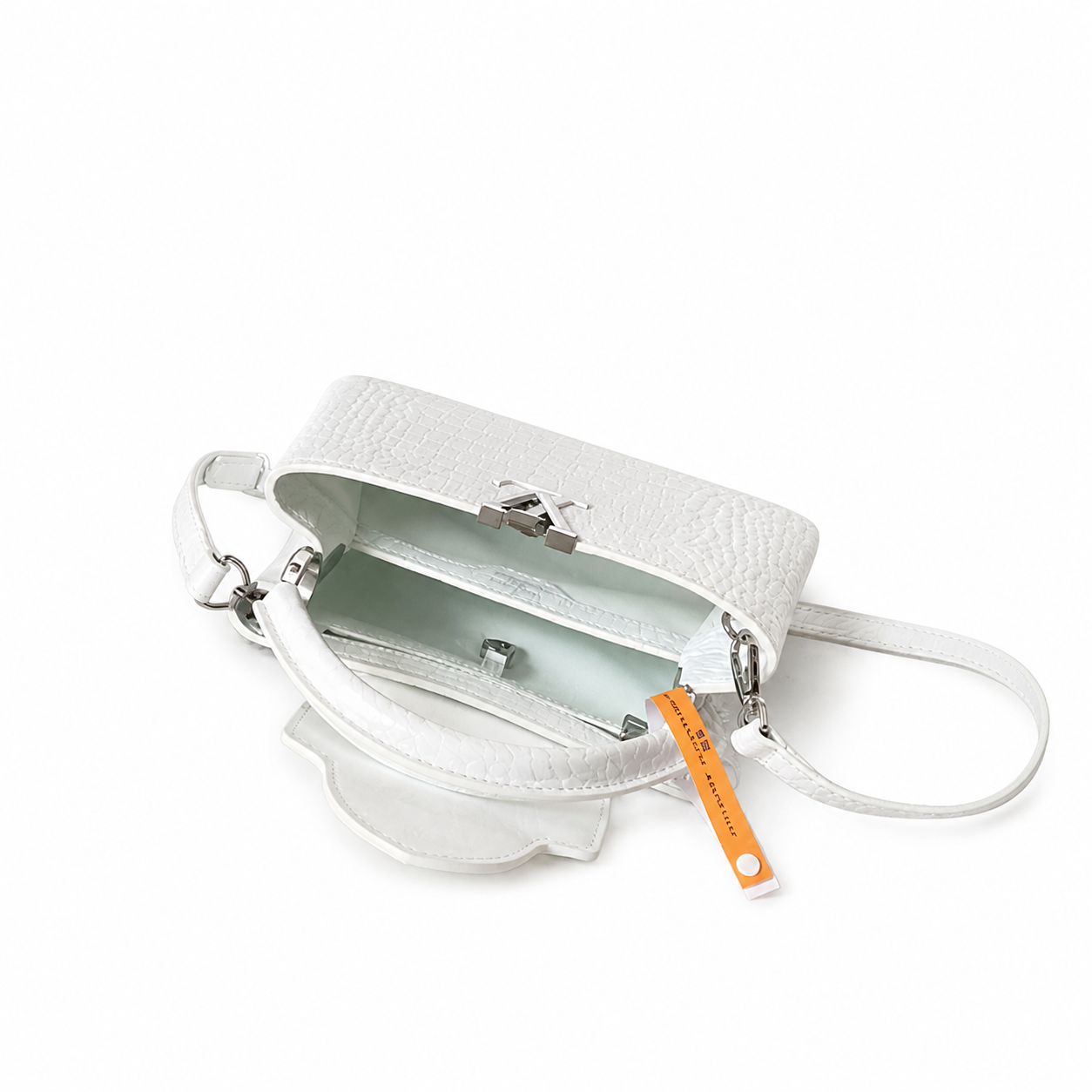 Louis Vuitton Locky BB — Crocodilien Embossed Leather in Blanc with Silver Hardware