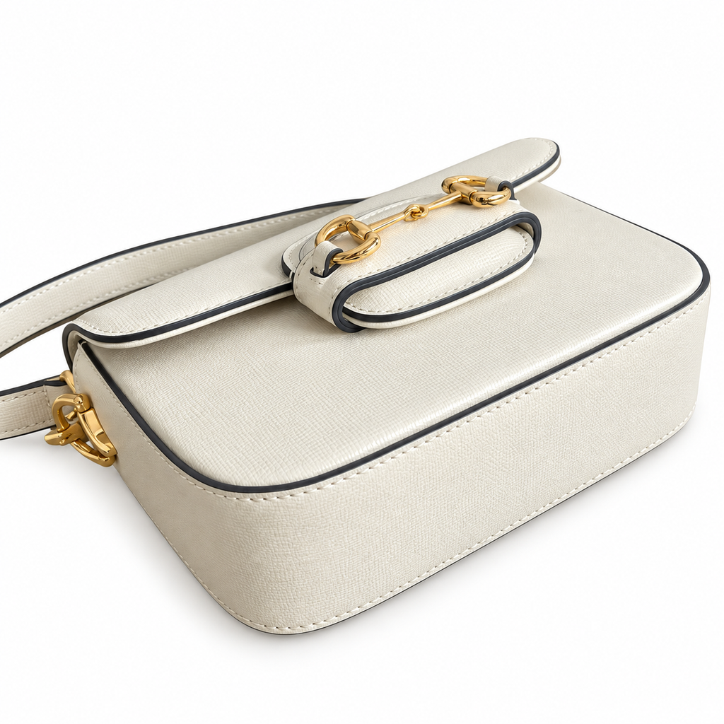 Gucci Horsebit 1955 Mini Crossbody Bag in Full White Leather