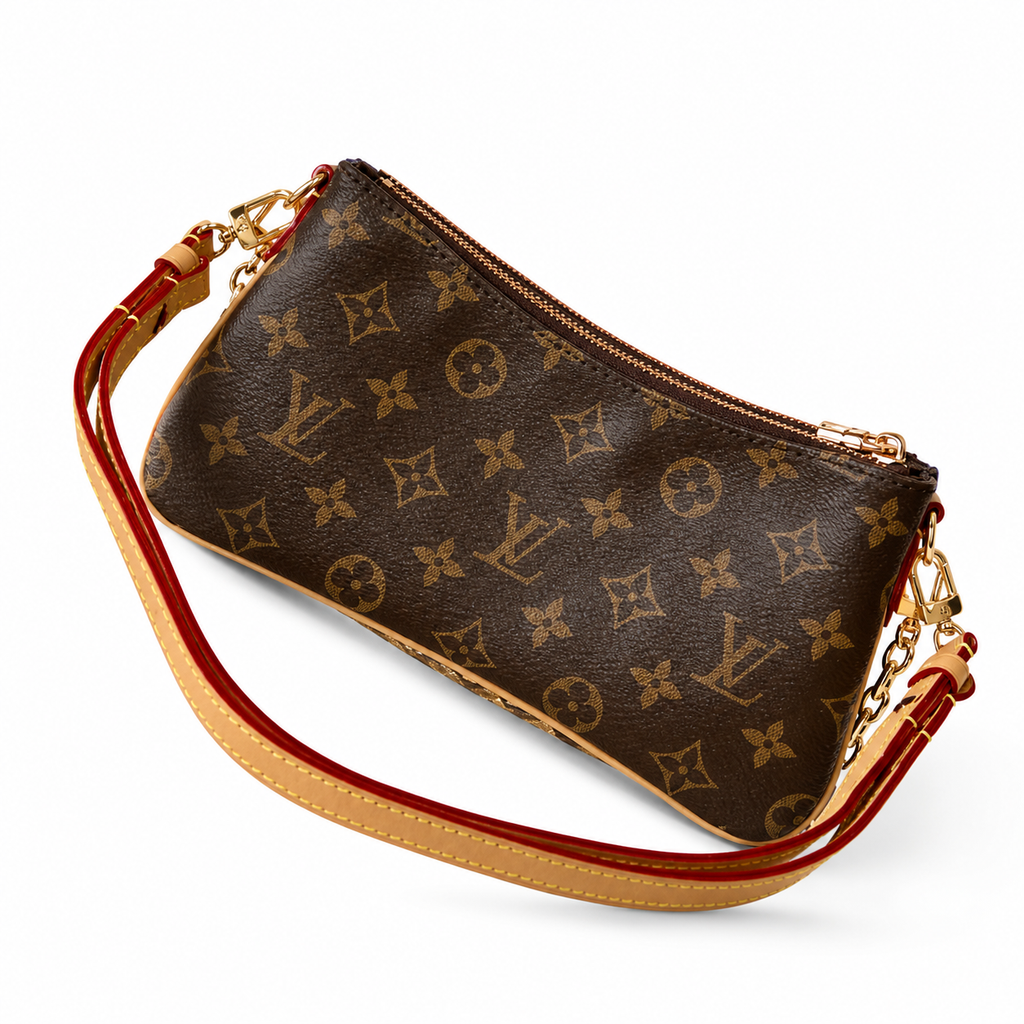 Louis Vuitton Favorite MM — Monogram Canvas, Vachetta Trim, Gold Chain & Multi-Compartment Interior