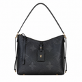 Louis Vuitton Wedge Crossbody — Black Empreinte, LV Zipper Pulls, Gold Dome Studs & Electric Purple Interior