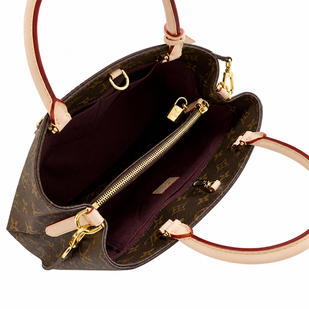 Louis Vuitton Montaigne GM — Monogram Canvas, Natural Vachetta Trim, Dual Vachetta Handles & LV Lobster Clasp