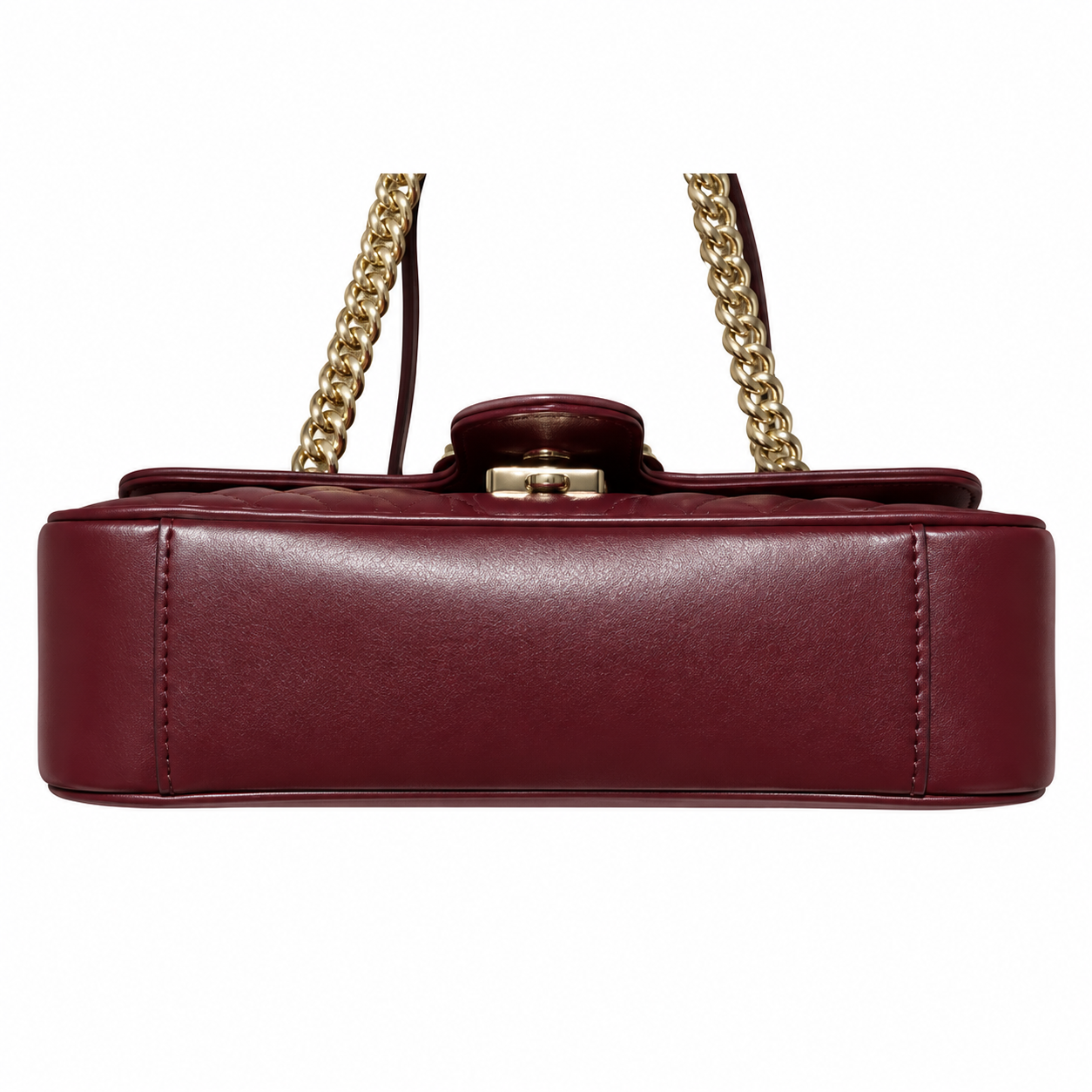 Gucci GG Marmont Small Flap Bag in Bordeaux Matelassé