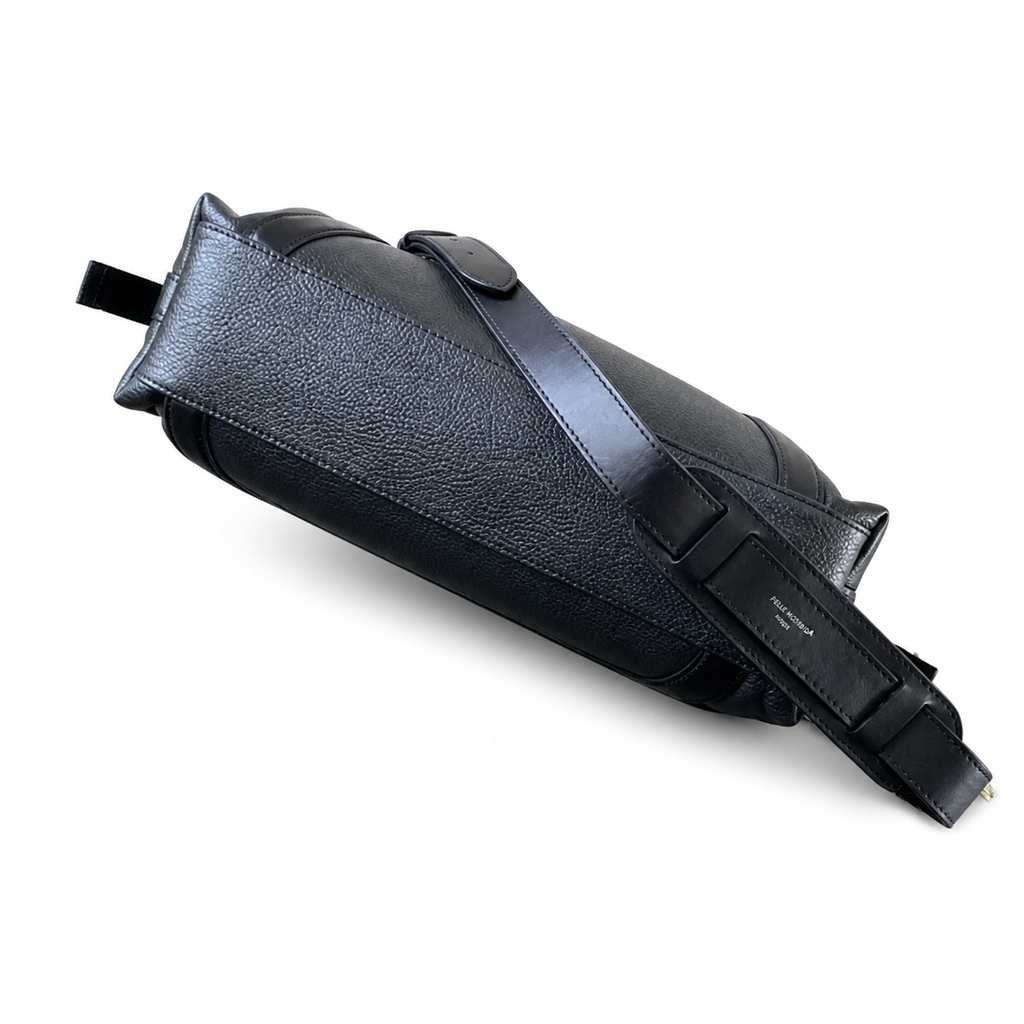 Louis Vuitton Mahina Cylinder — Noir Black Perforated Calfskin, Tonal Racing Stripes & Silver LV Badge